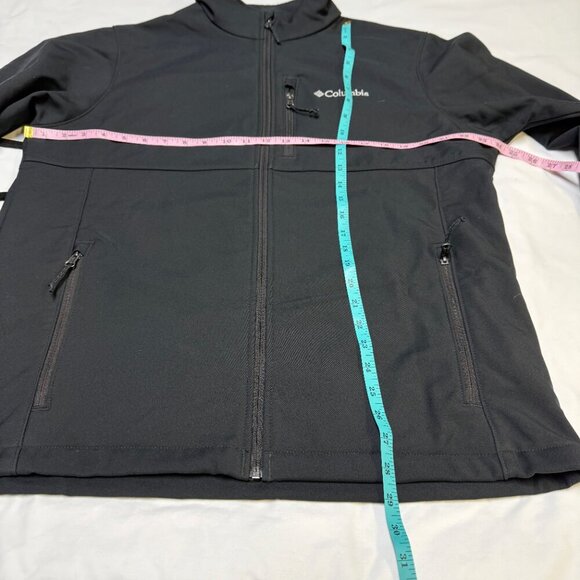 Columbia Men’s Black Softshell Jacket Size Large Full Zip Windproof Fleece-Lined - Picture 8 of 10